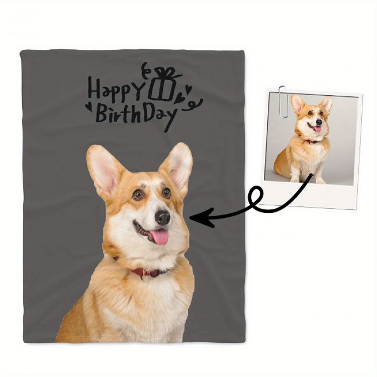 オリジナルブランケット 極厚フリース 毛布 ひざ掛け 写真プリント 洗濯機対応 ペット・愛犬グッズ サイズ選べる 誕生日プレゼント 6