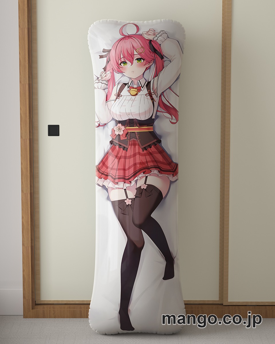 アニメ抱き枕カバー【バーチャルYoutuber】さくらみこ大型クッションキャラクターグッズPVC製コレクション用｜空気ビニール製 等身大抱き枕 コレクション向けグッズ