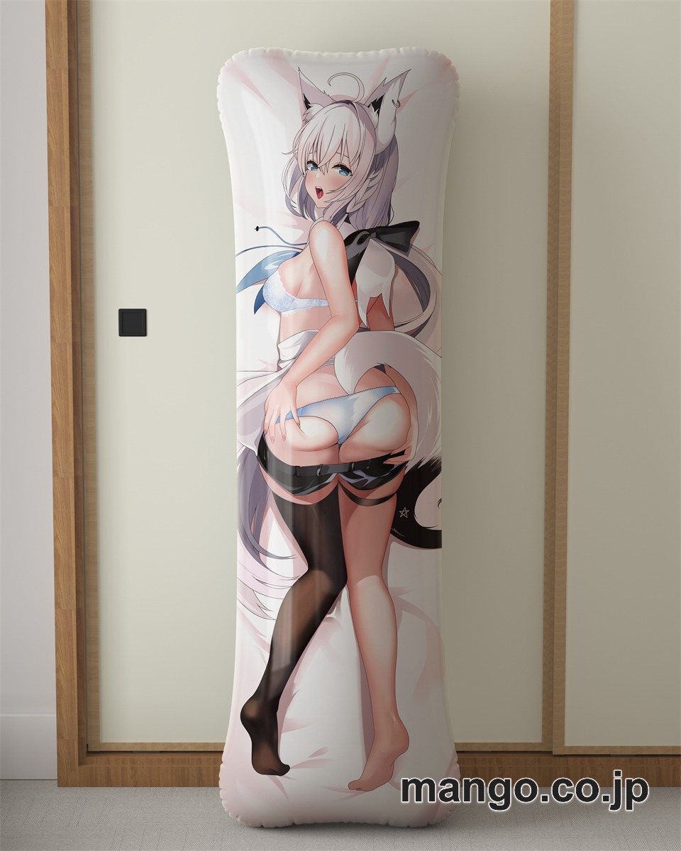 アニメ抱き枕カバー【バーチャルYoutuber】白上フブキ大型クッションキャラクターグッズPVC製コレクション用｜空気ビニール製 等身大抱き枕 コレクション向けグッズ 2