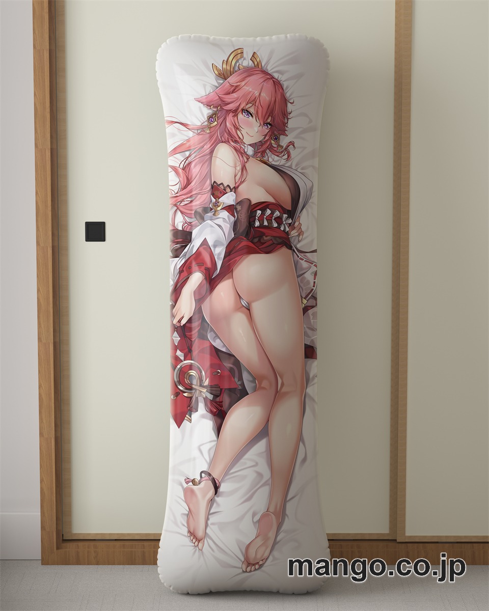 アニメ抱き枕カバー【原神】八重神子大型クッションキャラクターグッズPVC製コレクション用 等身大 抱き枕 空気ビニール製 キャラクターグッズ 2
